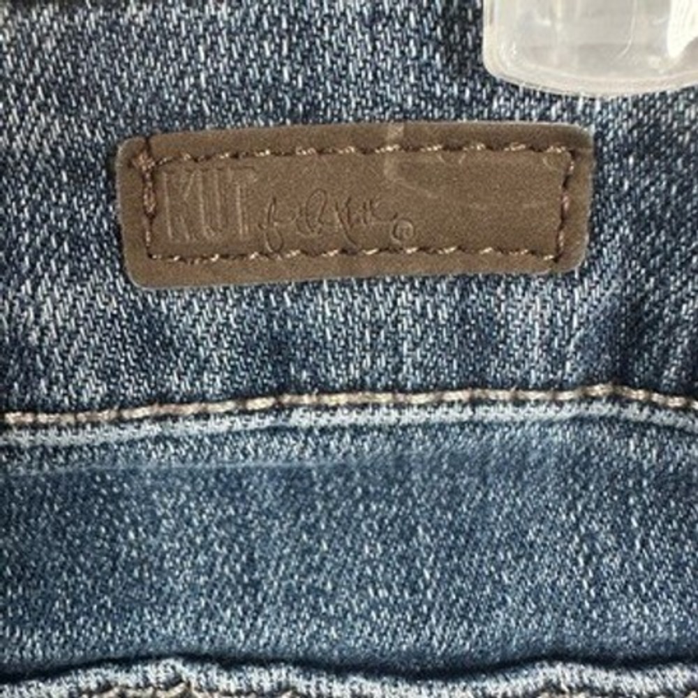 KUT from the Kloth Distressed Medium Wash Cropped Straight Leg Denim Jeans - Picture 4 of 7